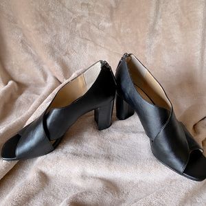 3” Open-toed Heels, Man-Made Upper
